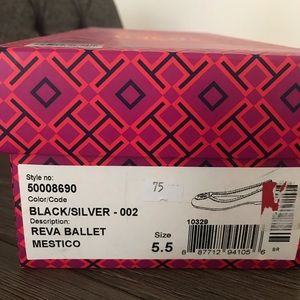 Tory Burch - Black/silver reva ballet flats 5.5